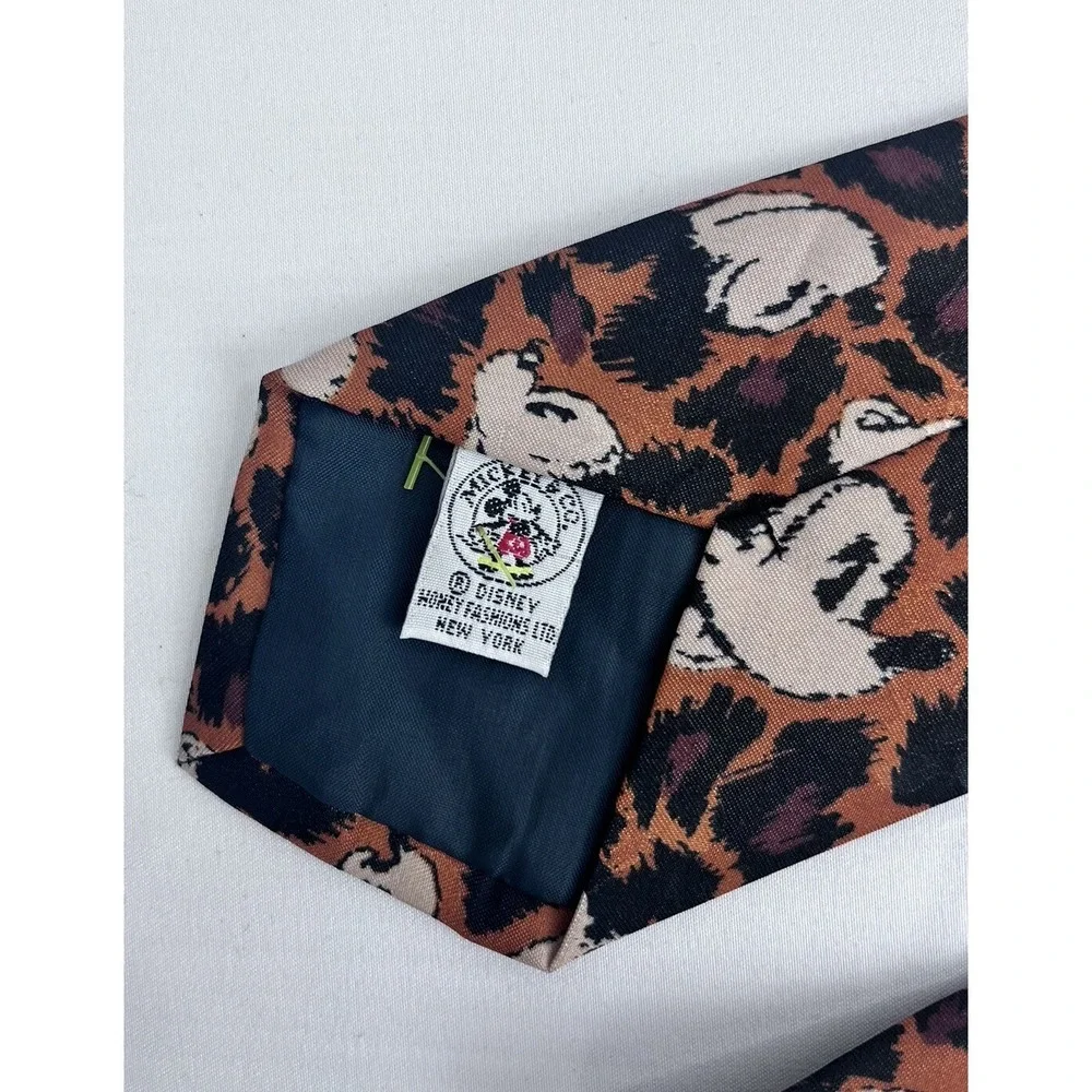 Rare Vintage Disney Mickey & Co. Mickey Mouse Animal Print Necktie